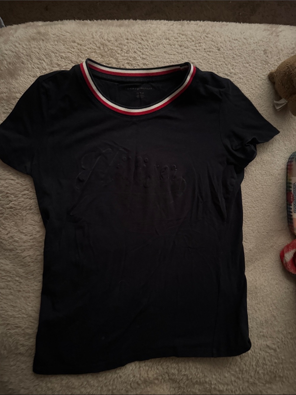 Tommy Hilfiger navy Ringer Tee embossed brand